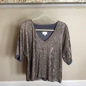 Anthropologie Deletta Sequined Blouse